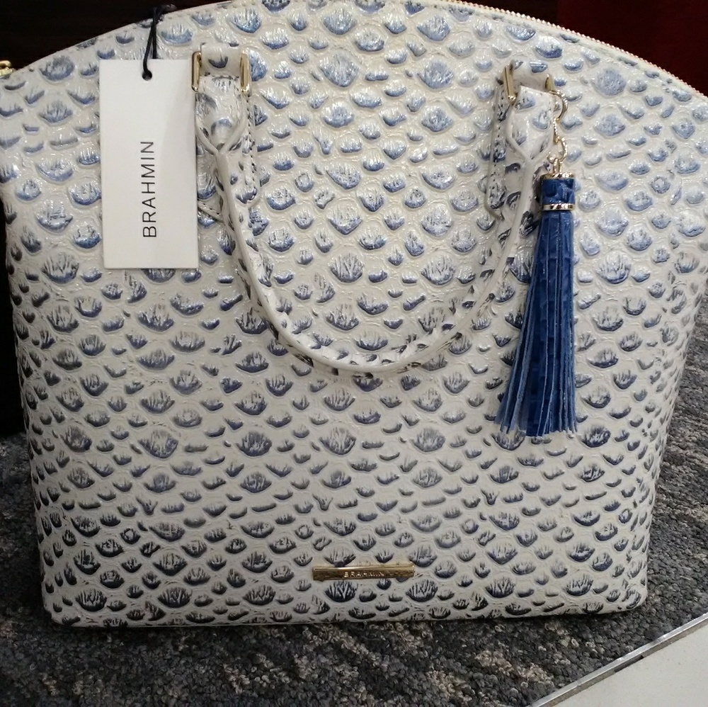 Brahmin large duxbury satchel,  creme vreeland